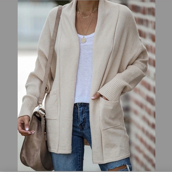 VINCE Wool/Cashmere Open Front Cardigan w/ Ribbed Knit Trim & Pockets EUC/sz S - Picture 11 of 16